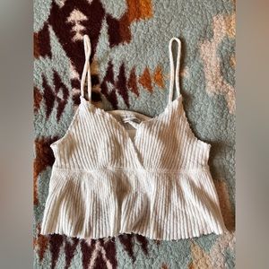 Urban Outfitters White Cropped Tank